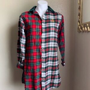 Lauren Ralph Lauren Colorblock Plaid Sleep Shirt